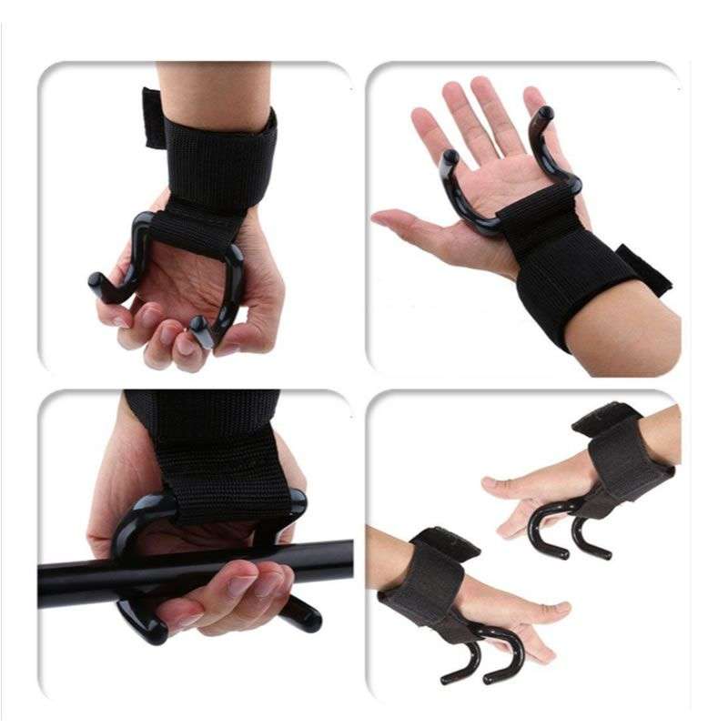 Weight Lifting Hooks with Wrist Straps TJ-6 x 2