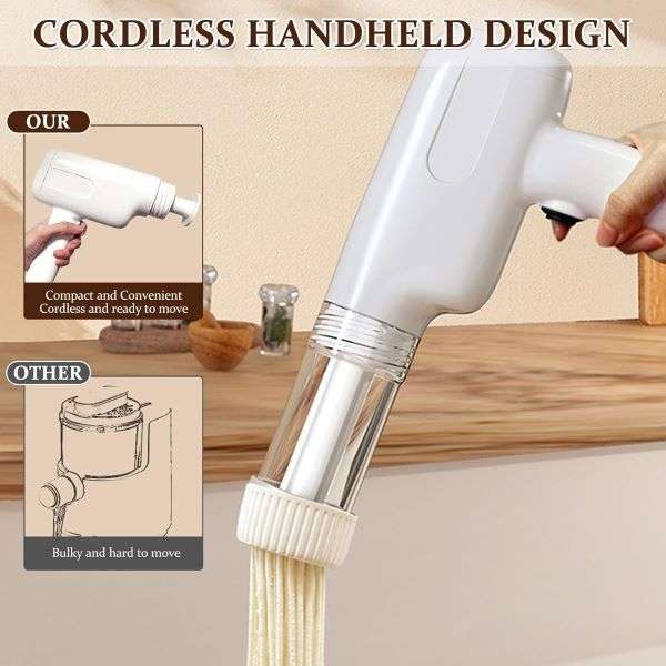 Portable Cordless Handheld Automatic Pasta Maker