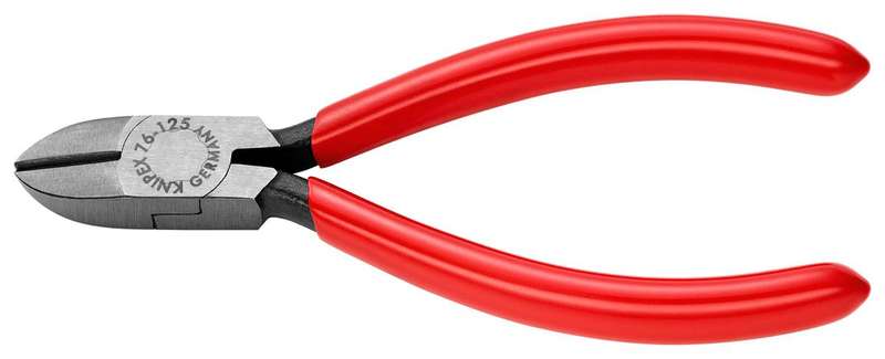 Knipex (76 01 125) Cutter, Diagonal, 125 mm, Edge, 3 mm, 63 °