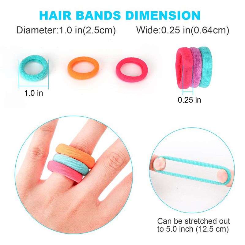 Cute Hair Colorful Clips With Elastic Hair Bands For Baby Girls - Purple
