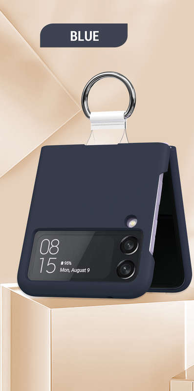 Ring Holder Silicone Protective Case for Samsung Z Flip 3 5G Black Blue Green