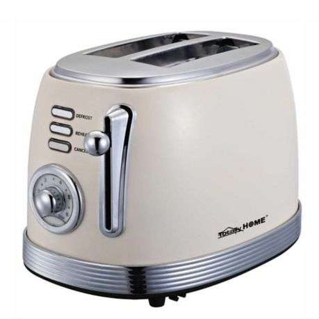Totally Home Premium Quality 2 Slice Oval Electric Toaster - Cream