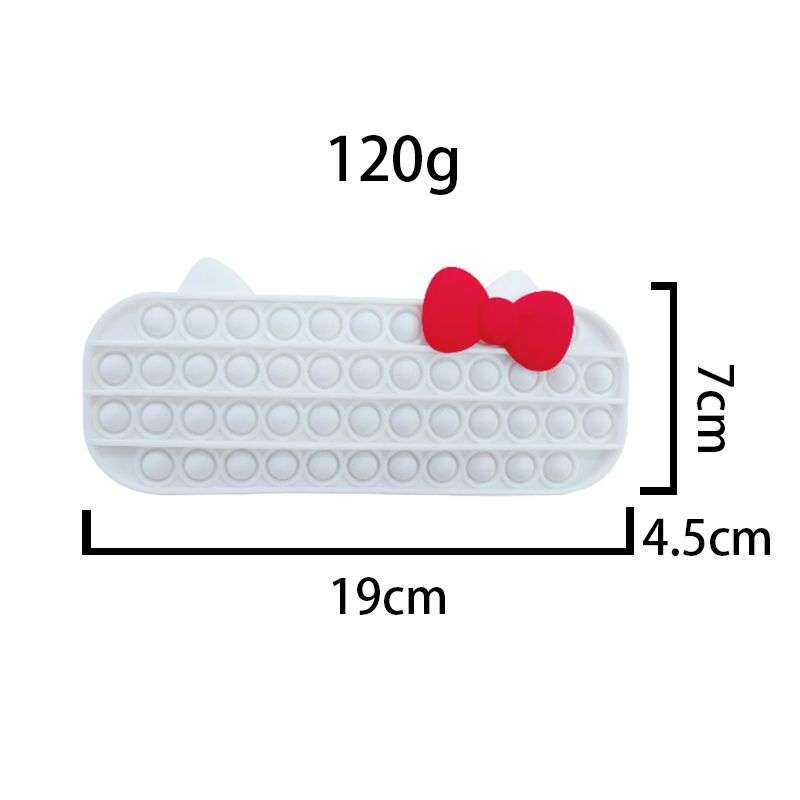 Pencil Case With Zipper Push Pop Bubble Fidget Toy - Black