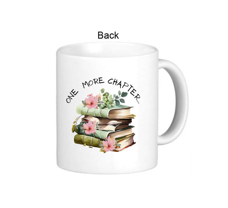 Books Are My Therapy Coffee Mug - Floral and Book Stack Design