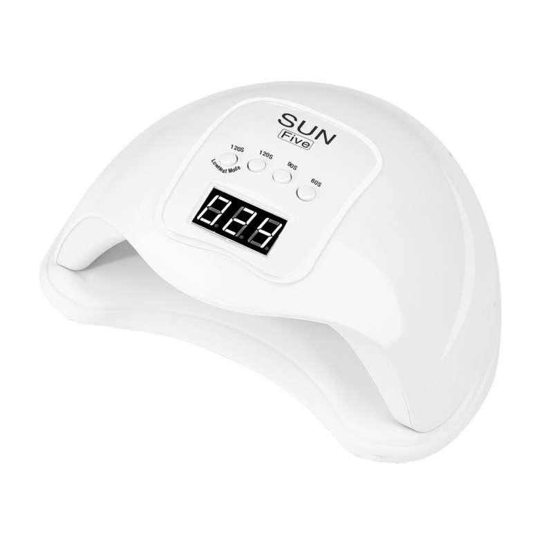 48W SUN Five Nail Curing Drying Lamp with Infrared Sensing Auto on Function - White
