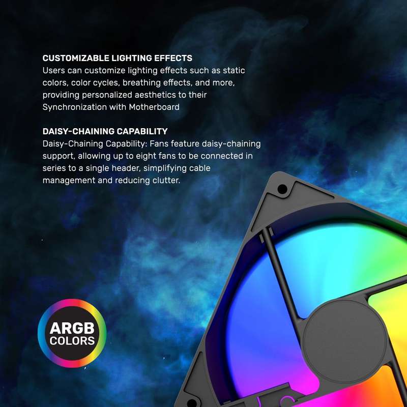 Armaggeddon ARGB KIT 5000 Cooling 12cm Fan Kit  - Black
