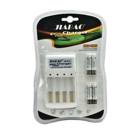 Jiabao JB212 Battery Charger + 4 350mAh AAA Rechargeable Batteries x 1