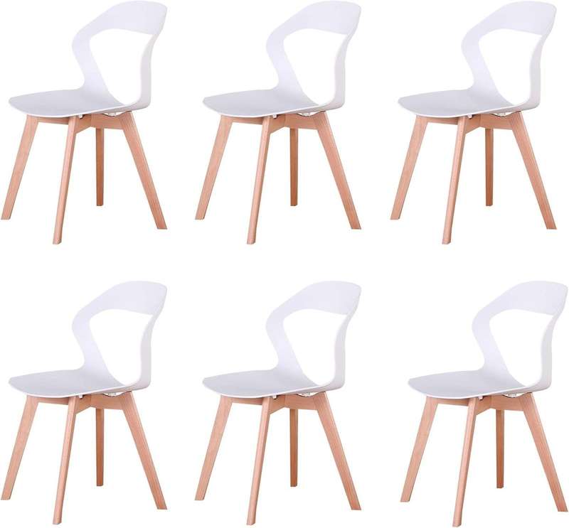Plastic Kitchen Chair 6 Pack - White