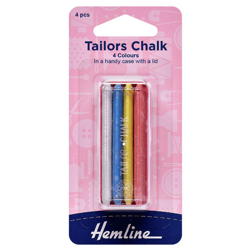 Hemline Tailors Chalk - 4 Colours in a Plastic Case