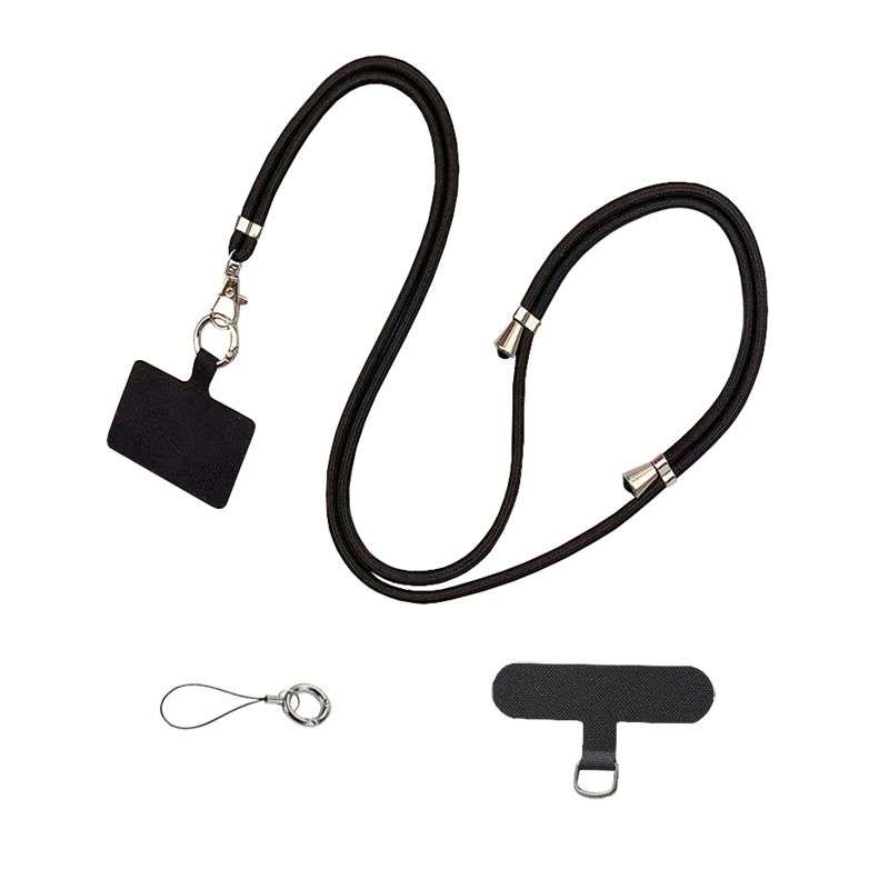 Cell Phone Lanyard Crossbody Adjustable Nylon Neck Strap - Black