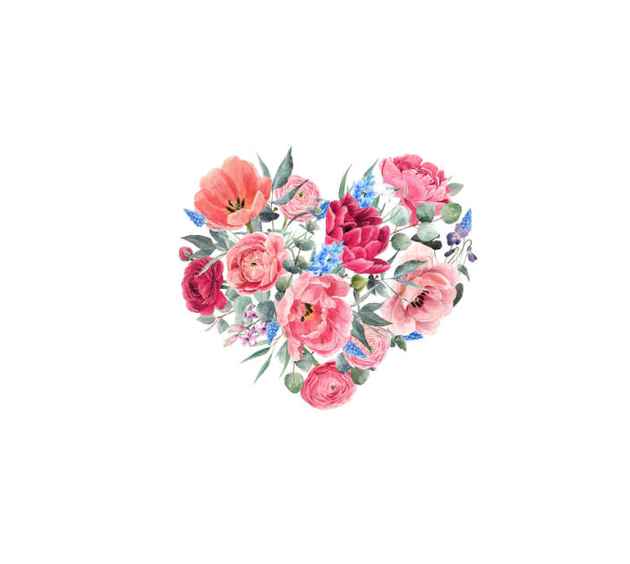 Wall Vinyl Stickers - Floral Heart