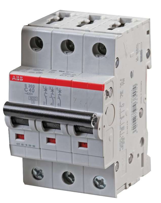 Schneider Electric (S203-C40) Thermal Magnetic Circuit Breaker, 40A, 3 Pole
