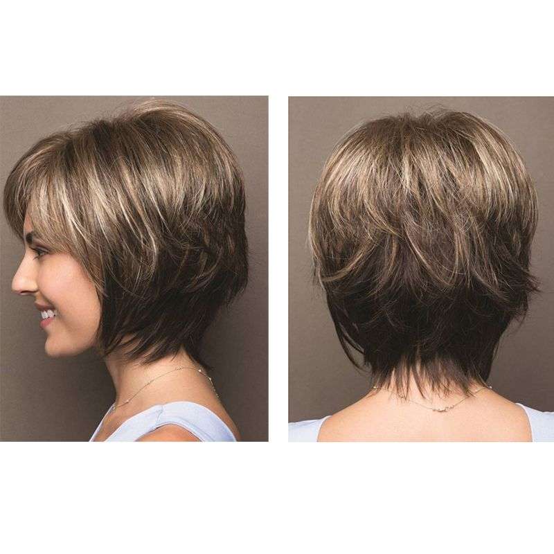 Dark Brown Mixed Blonde Pixie Cut Wig