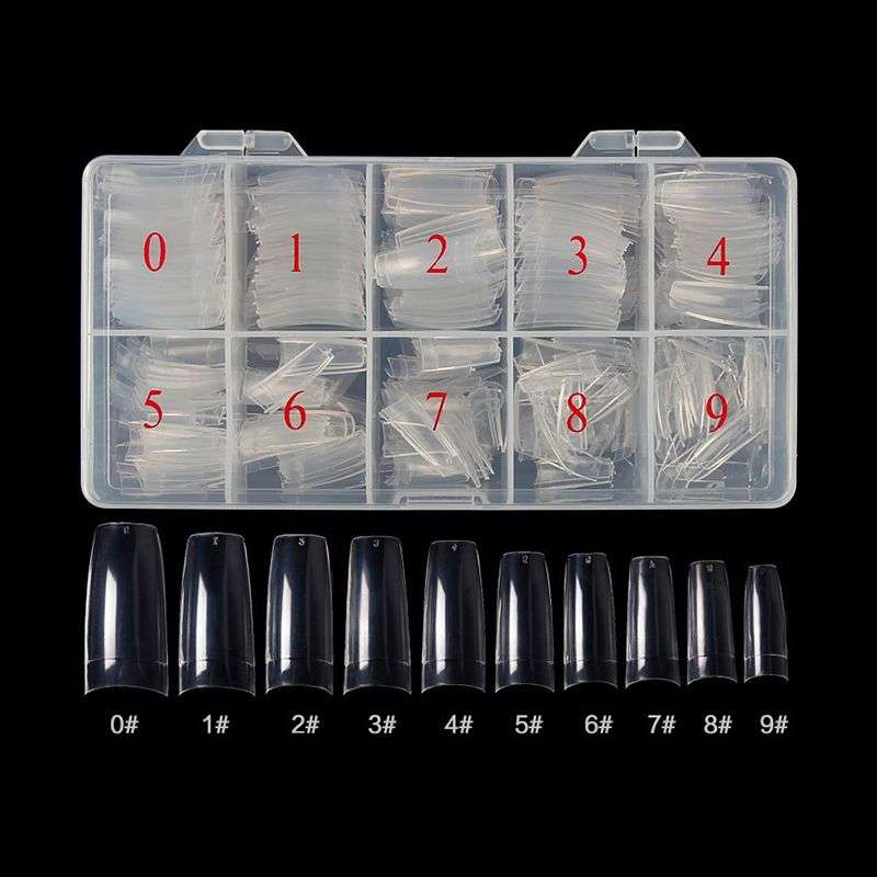 500 Piece Lady French Acrylic Style Artificial False Nails - Transparent