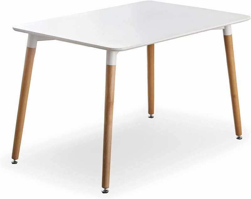 Dining Sets - Rectangular Dining Table with Four Padded Red Chairs