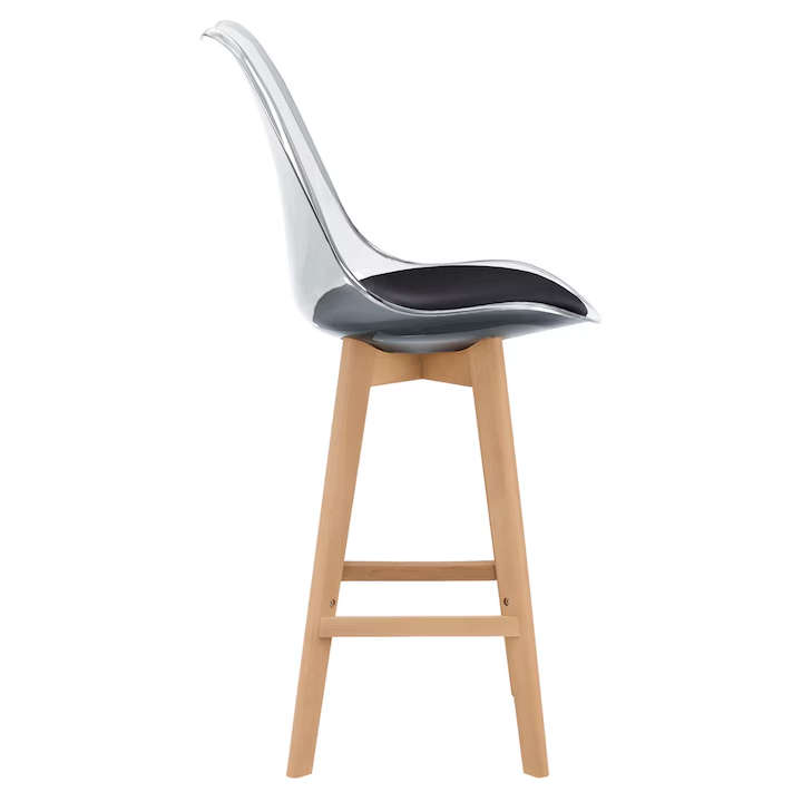 Transparent High Bar stools- Ergonomic & Elegant Design- Transparent Black
