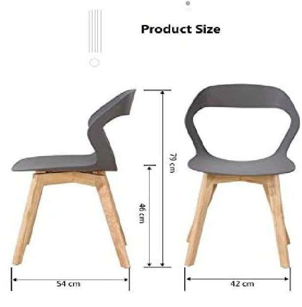 Plastic Kitchen Chair in Black-2 Pack