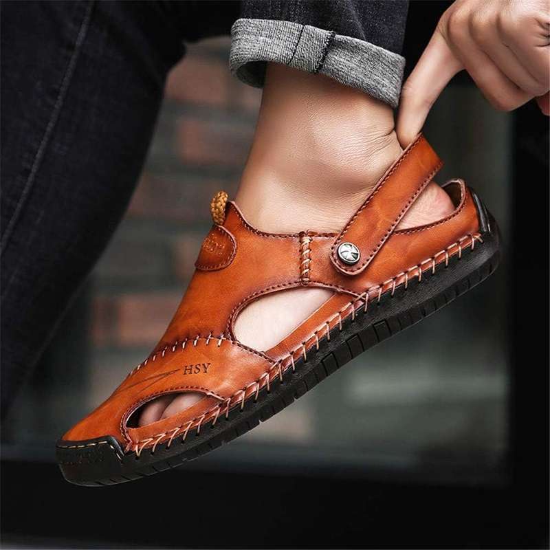 Urban Trek Men's Luxe Leather Sandals - EU 42