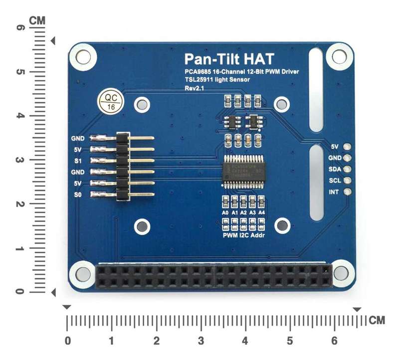 (FIT0731) Pan-Tilt Hat Board, Module, Pca9685, NXP