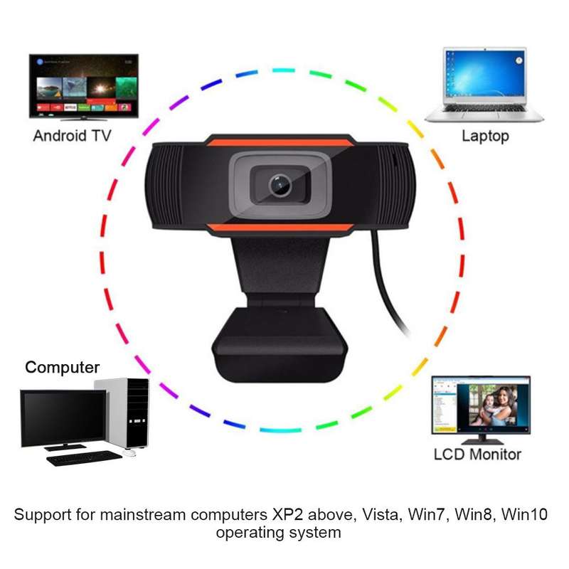 HD 1080P Webcam Computer PC WebCam for live Video Calling Conference Work
