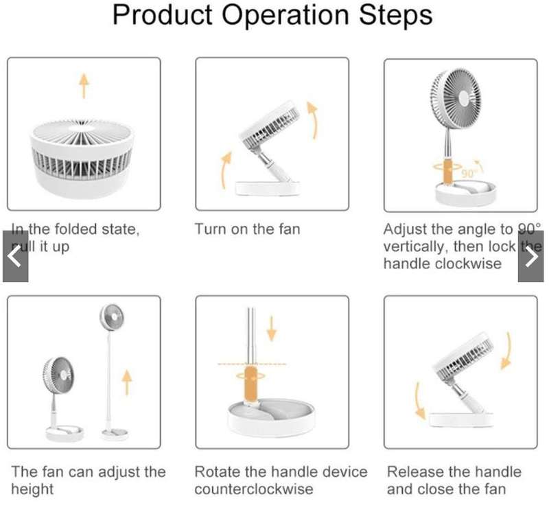 Rechargeable Extendable Folding Fan