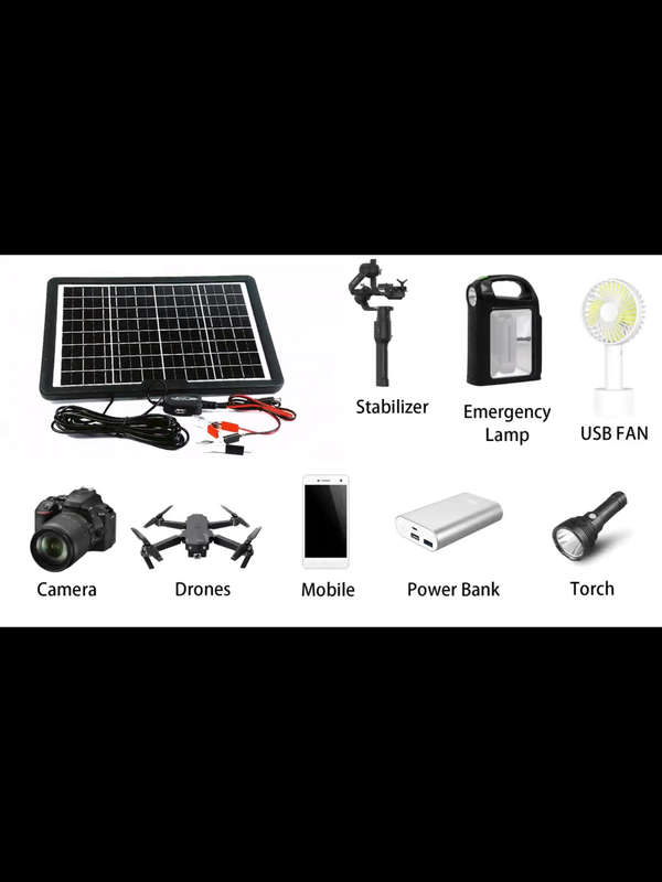 15W Solar Panel Charging Station Charging Panel with USB Multi-Head Cable