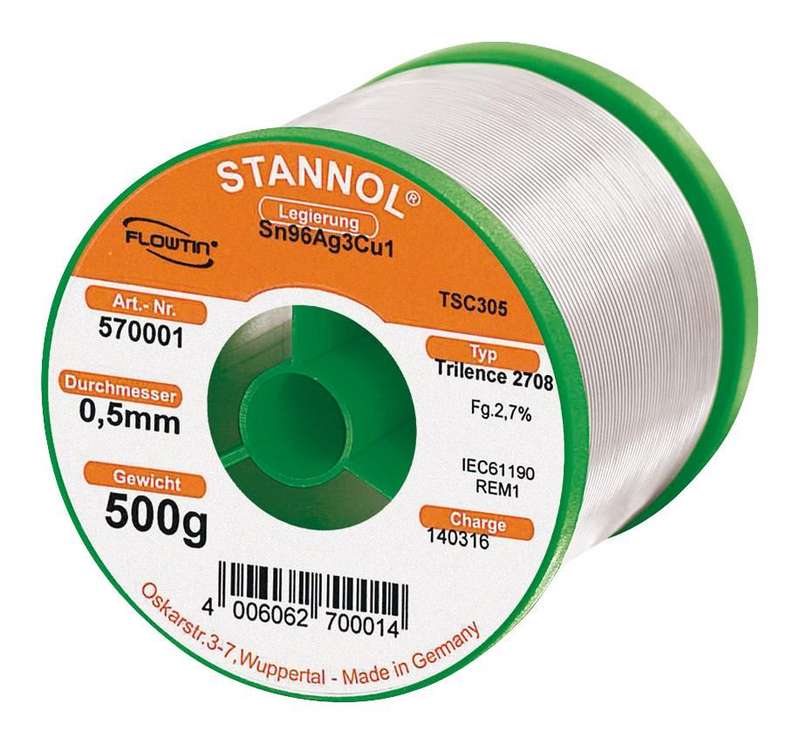 Stannol (TRILENCE 2708 0.5MM REM1) 96.5/3/0.5 SN/AG/CU, 500g