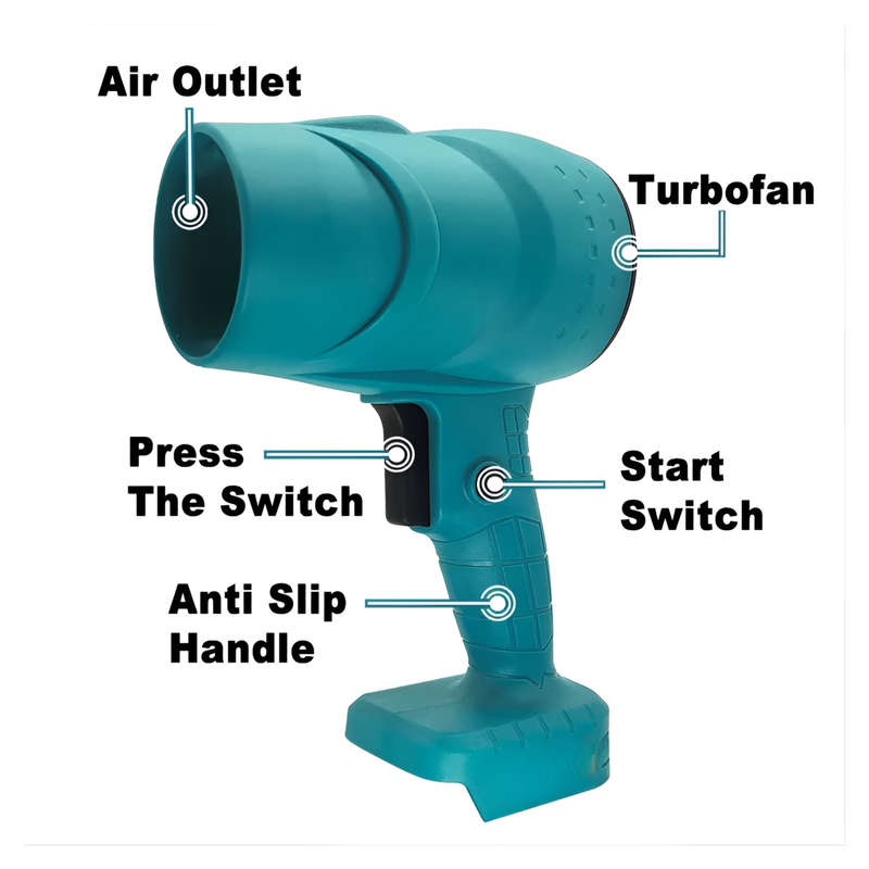48V High Power Handheld Cordless Air Gun Blow Dryer With 2 Baterries