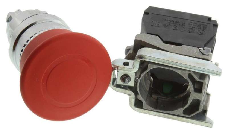 Schneider Electric (XB4BT845) Emergency Stop Switch, SPST-NO, 6 A, 120 V