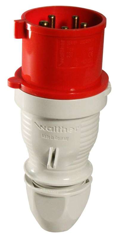 Walther (230) Pin & Sleeve Connector, 32 A, 400 V, Cable Mount, Plug