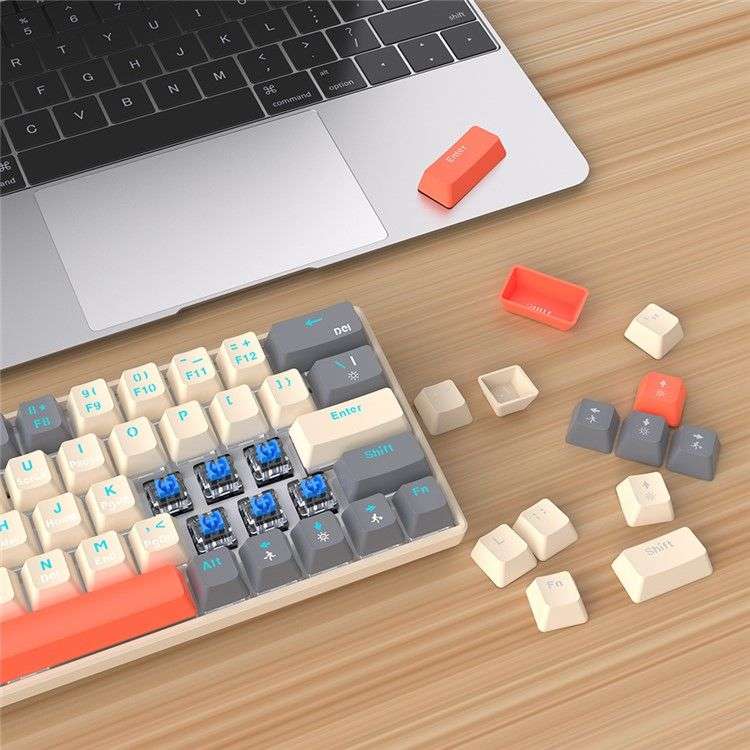 T-wolf T60 USB-C Wired Gaming Keyboard RGB Mechanical Gaming Keyboard