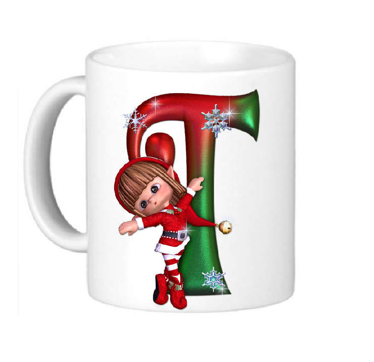 Christmas Elf Alphabet T - Coffee Mug