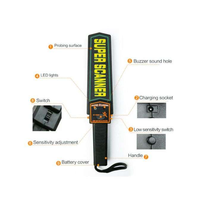 Hand Held Metal Detector - Super Scanner