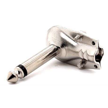 Cyberdyne 6.35mm Mono Male Angle Connector - Silver