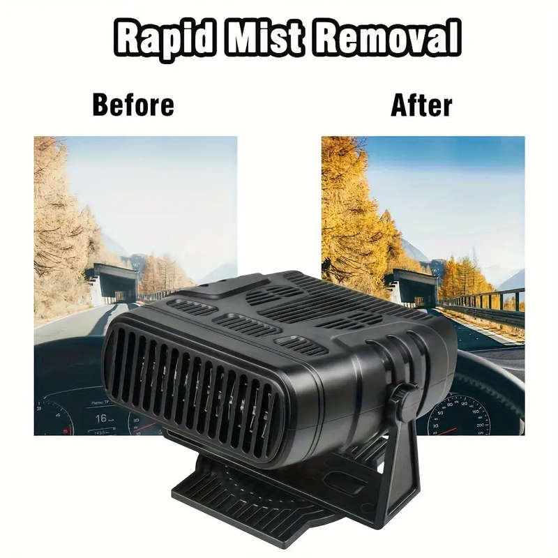 2in1 12V 120W Portable Mini Car Heater Fan - Plug-in Vehicle Defogger