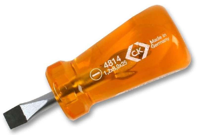 CK Tools (T4814 31) Screwdriver, Slotted, Stubby, 25mm Blade, 8mm Tip