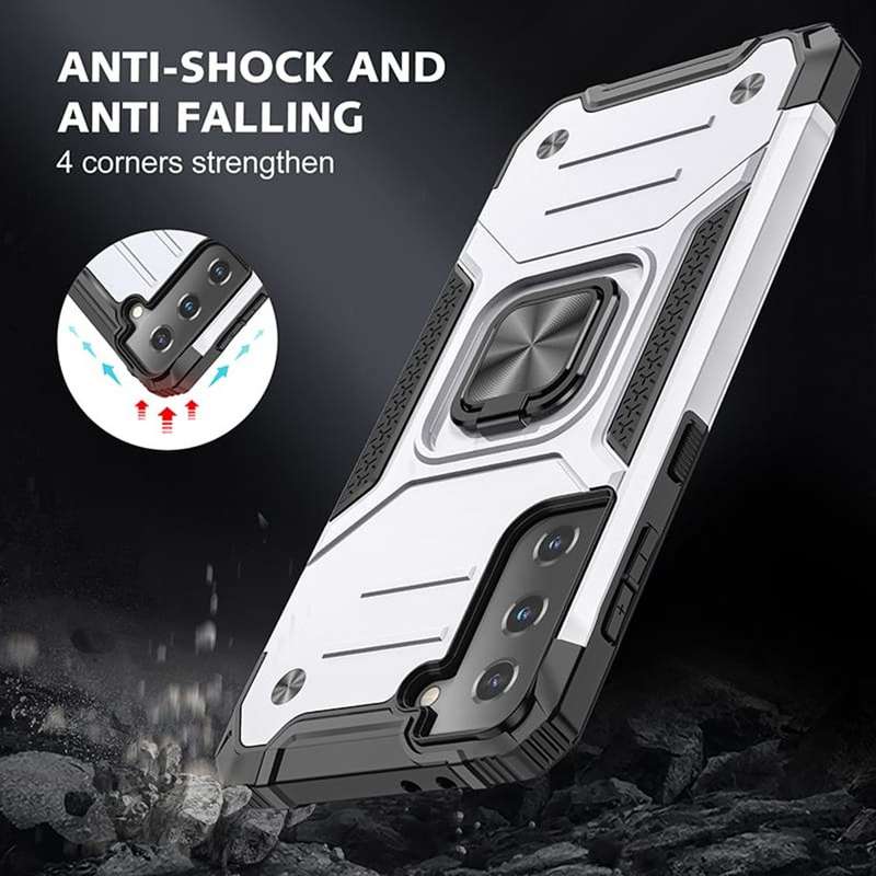 Military Grade Rugged Cover Heavy Duty Samsung S22 Cases with Metal Ring Kickstand