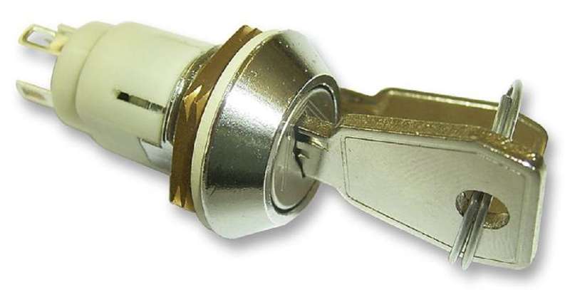 Lorlin (WRL-5-M-S-2) Keylock Switch, DPDT, WRL, 2 Position, Solder, 1 A
