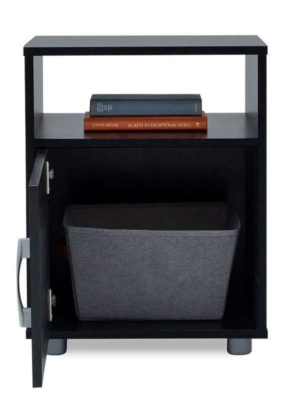 Modern Pedestal/Nightstand - 1-Drawer and 1-Shelf