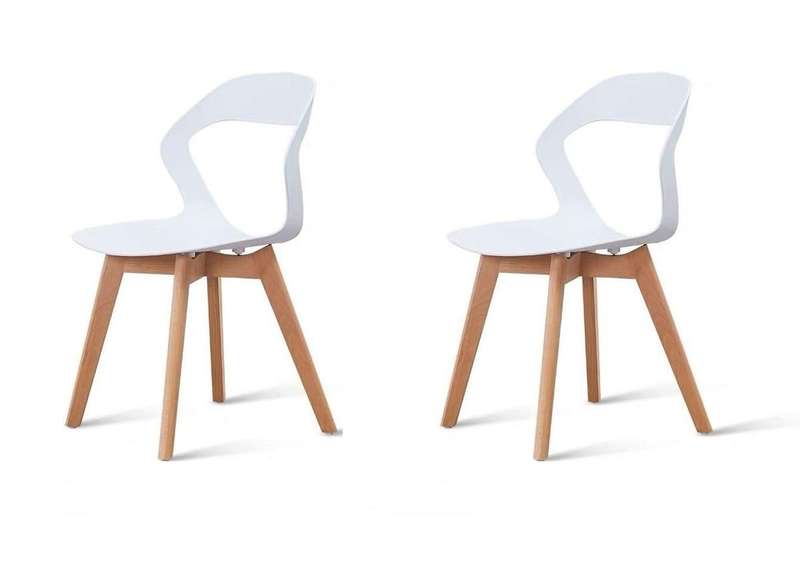 Plastic Kitchen Chair 2 Pack - White