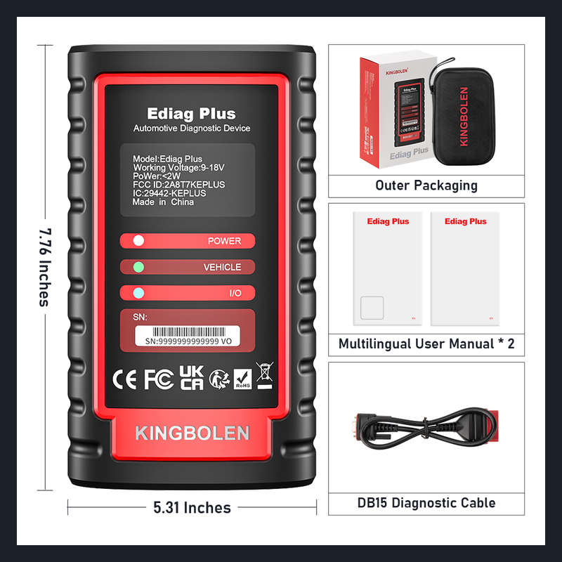 KINGBOLEN Ediag Plus All Systems Bidirectional ECU Coding Diagnostic Tool