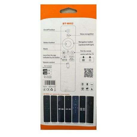 Replacement Universal Bluetooth Voice Remote Control BT-MI02 For Xiaomi MI