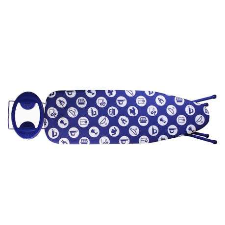 130x34cm Adjustable 4 Leg Steel Mesh Ironing Board with Rest - Blue (PLEASE READ DESCRIPTION)