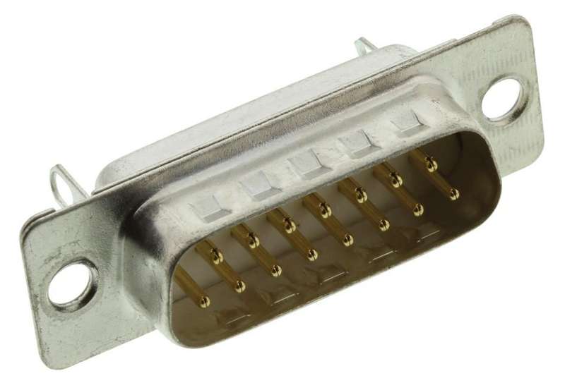 Amphenol (DA15P064HTXLF) D Sub Connector, Plug, FCI D, 15 Contacts