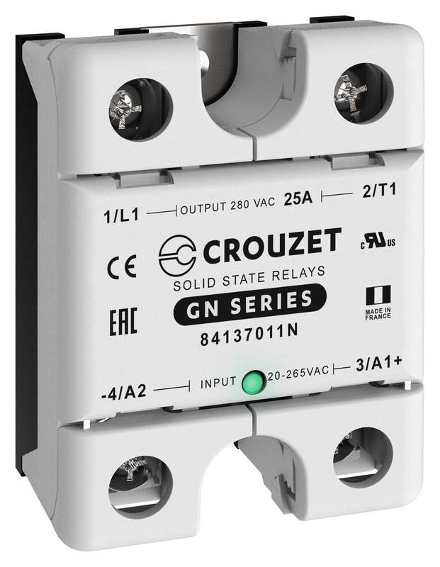 Crouzet (84137011N) Solid State Relay, 25 A, 280 VAC, Panel Mount