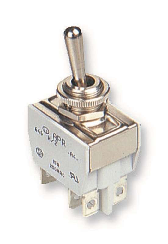 Apem (649H/2) Toggle Switch, On-Off-On, DPDT, Non Illuminated