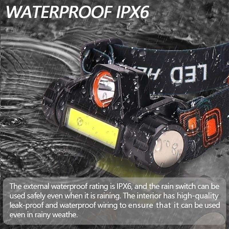 LED Headlamp Magnetic USB Rechargeable COB Headlight