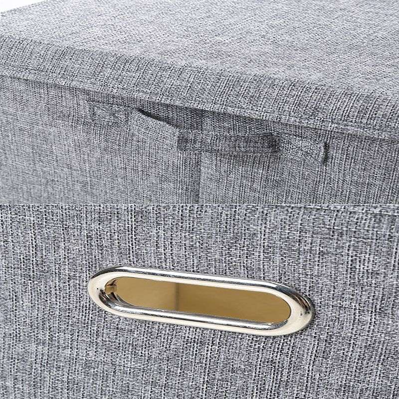 DHAO-Foldable Linen Fabric Clothing Storage Box Collapsible Organizer Grey - Grey XL