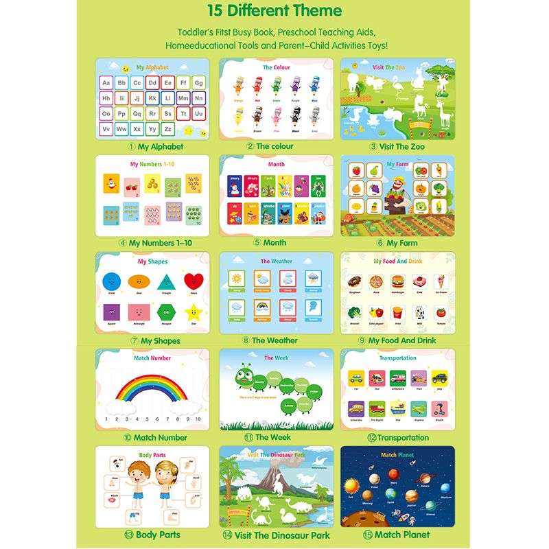 Preschool Busy Book Montessori Toys with Pens for 3-5 Year Old Kids