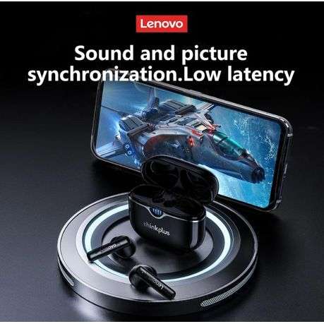 LENOVO - LP15 - LED Display Earbuds With Bluetooth 5.3 Connectivity - Blue
